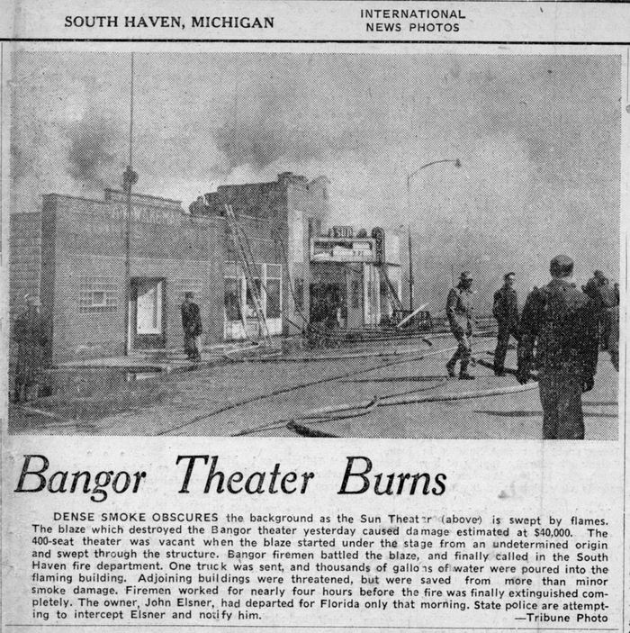 Sun Theater - 1952 Article Regarding Fire From Bangor Historical Society (newer photo)